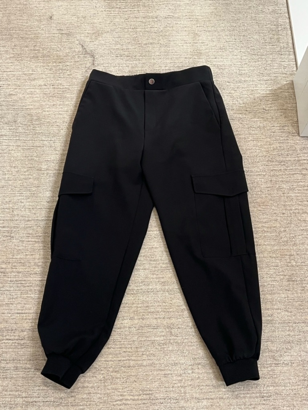 Zara Black Cargo Jogger Pants with Utility Pockets